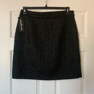 NWT Karl Lagerfeld Textured Black Mini Skirt‎ Size 8